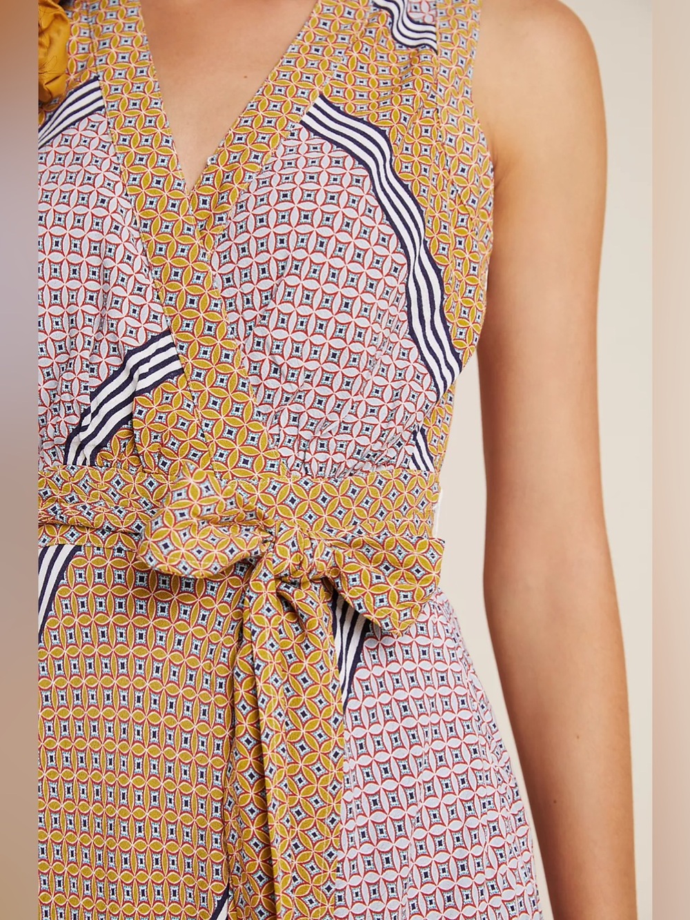 Anthropologie Maeve Carla Wrap Dress Size 14 Petite Midi Viscose Lightweight - Picture 6 of 16